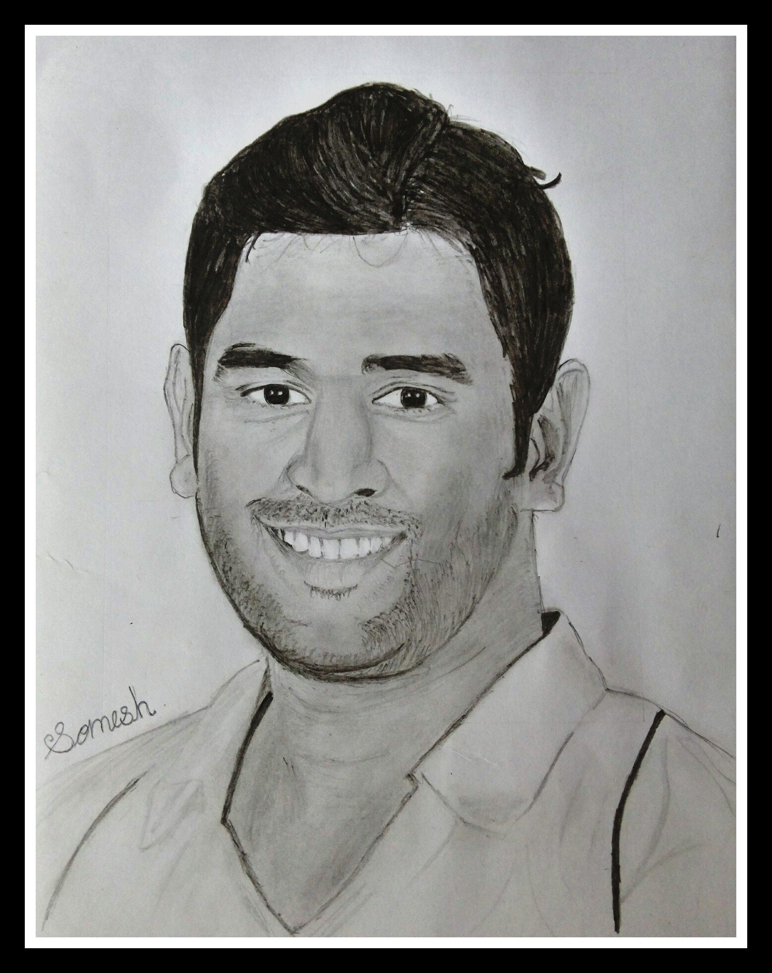  of Mahendra Singh Dhoni     Sketch by me 