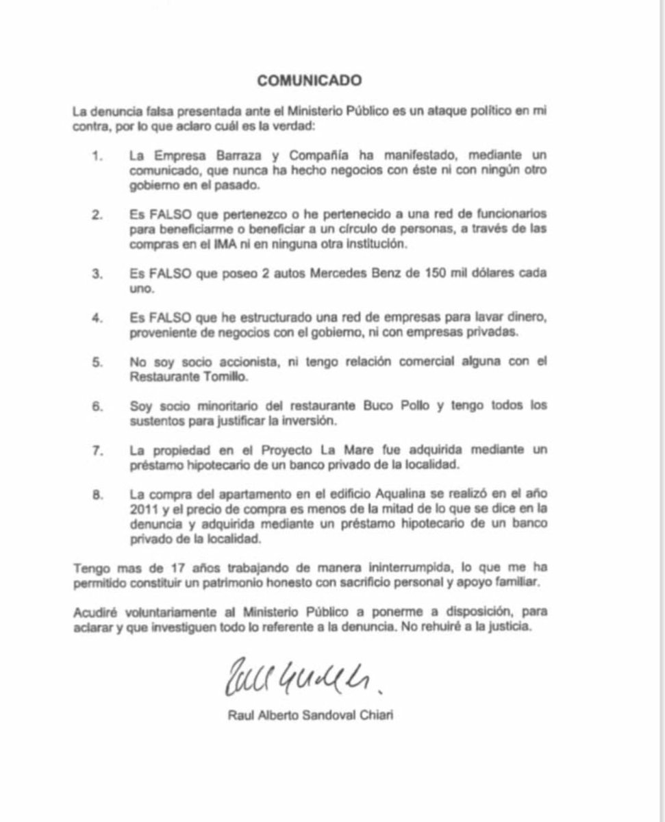 NellieMMoreno's tweet photo. Comunicado de mi esposo Raul Sandoval ante todos los ataques que hemos recibido durante esta última semana BASTA YA https://t.co/9F31K5LN8f