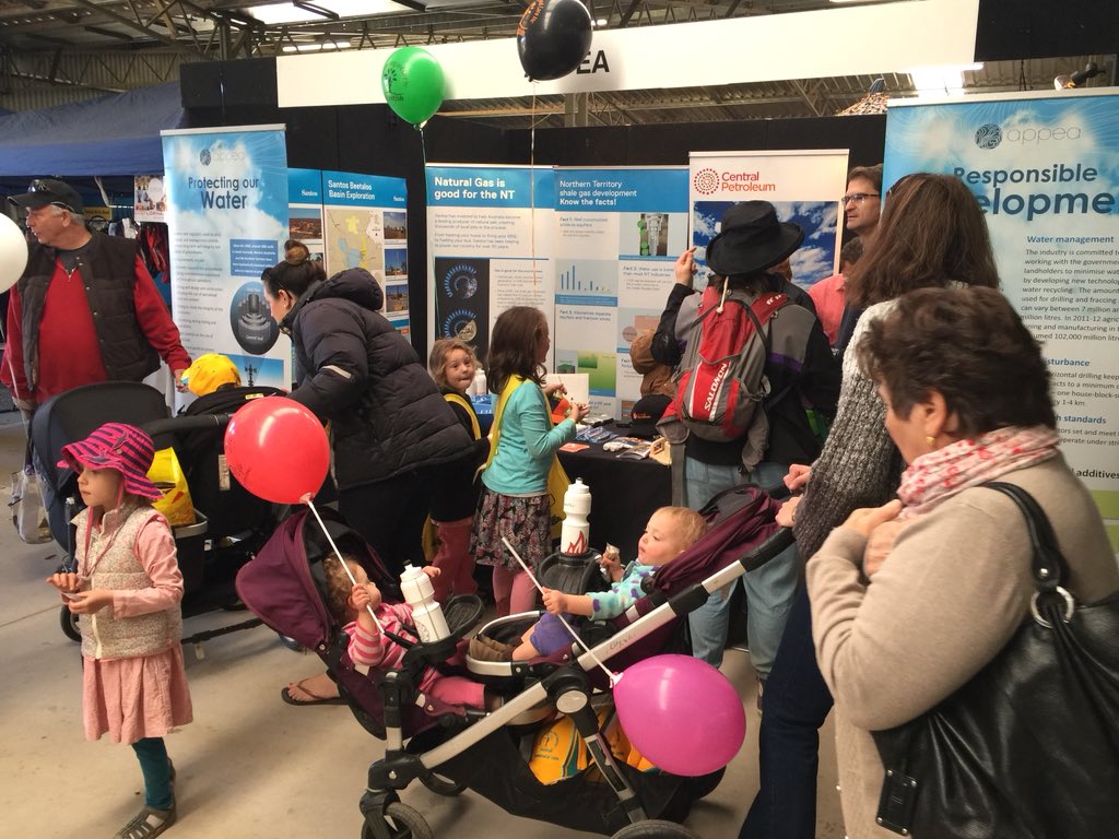 Gas4NT's tweet photo. Day 2 of the #alicespringsshow and the @APPEALtd stand is proving popular with kids and families keen to learn more about responsible development and long term opportunities. @ctp_ltd @originenergy @SantosLtd #Gas4NT #gas https://t.co/saucIn5mWW