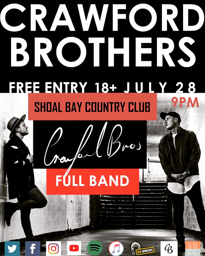 JULY 28TH!⚡👊
We're taking it NEXT LEVEL!🔥

You don't wanna miss this show.
#liveshow #crawfordbrothers #music #shoalbaycountryclub #australia #july28th #onenightonly #giglife #newtunes #portstephens #justdoit #2018 #saturday #winter