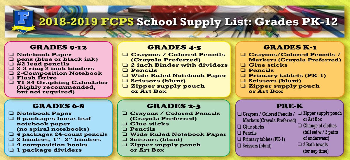 suptking's tweet photo. a very conservative school supply list  - no more spending hours/days trying to purchase school supply items. simple and to the point #chooseFAYETTESchools #youwontlose https://t.co/YbTlm7Q7vK
