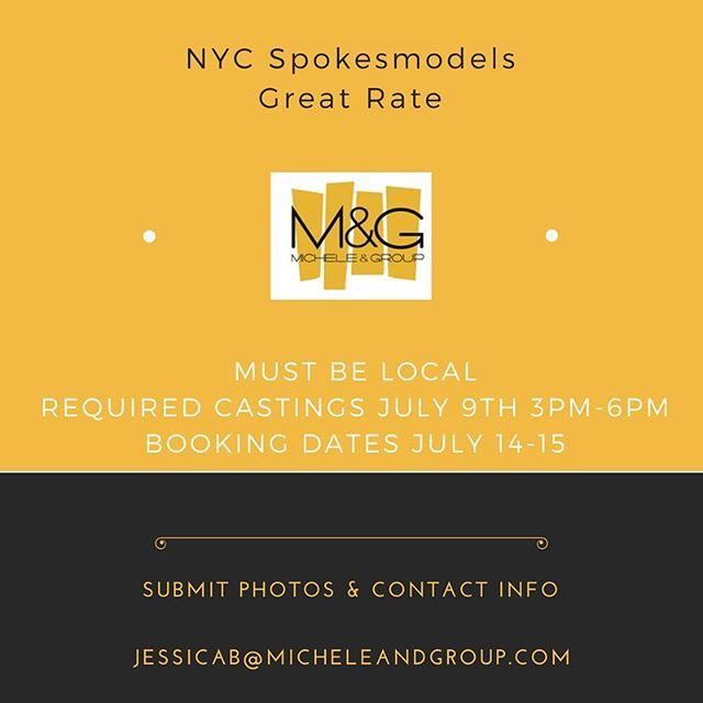 Only a few casting slots left. Email JessicaB@micheleandgroup.com. #nycmodels #nyccasting