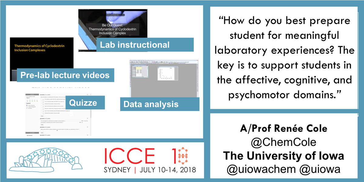 ICChemEd's tweet photo. On #Day4 of @ICChemEd A/Prof Renée Cole @ChemCole from @uiowachem will give her invited lecture on the theme of laboratory learning! https://t.co/SUZ9g0J9TR https://t.co/pvXOmfUsNb