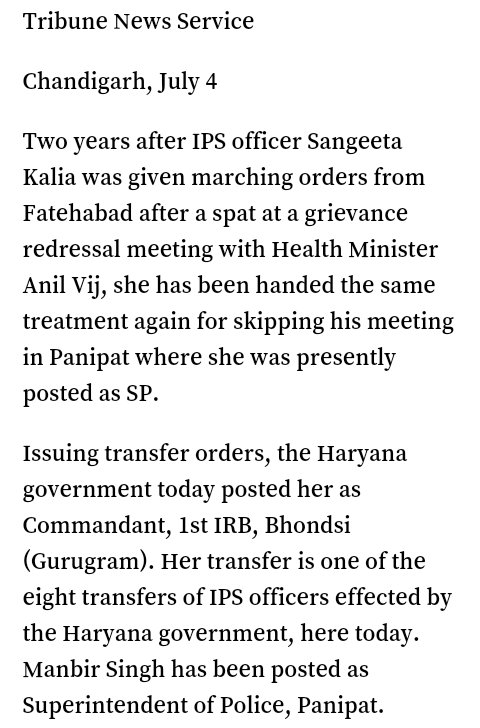 IamVilakshan20's tweet image. Is being an honest IPS officer, such big a crime in our country...???...
#IPS #SangeetaKalia
You open your mouth against wrong and they'll send you a #TransferLetter