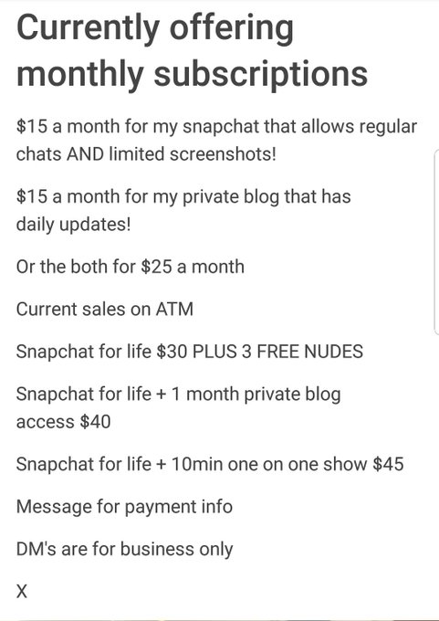 Grab a deal while I save for my new laptop 1month access to snapchat or private blog $15 each or both<a href="/tag/ass"class="tags"><span>#ass</span></a><a href="/tag/bigbooty"class="tags"><span>#bigbooty</span></a><a href="/tag/xxx"class="tags"><span>#xxx</span></a><a href="/tag/pawg"class="tags"><span>#pawg</span></a><a href="/tag/xxxsnap"class="tags"><span>#xxxsnap</span></a>
