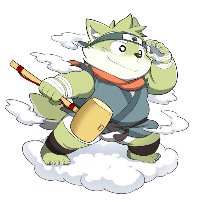 獣夏祭グッズ2つめ。表がこの前の悟空ワサビと、裏が通常の忍者衣装ワサビのアクリルスタンドを出す予定だすー。 
