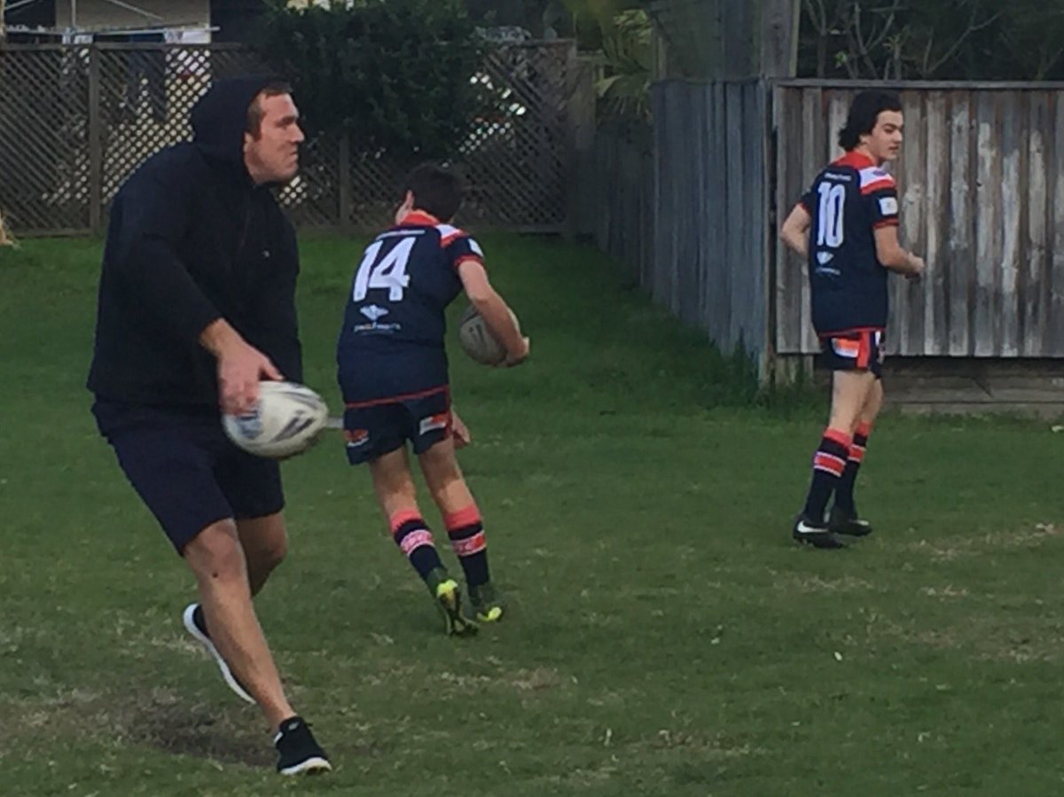 ChrisWarreNRL's tweet photo. How good is this young bloke. Day off @NSWRL training and Jake Trbojevic is back helping his junior club @MonaValeRaiders !! https://t.co/etGzNf6ArG
