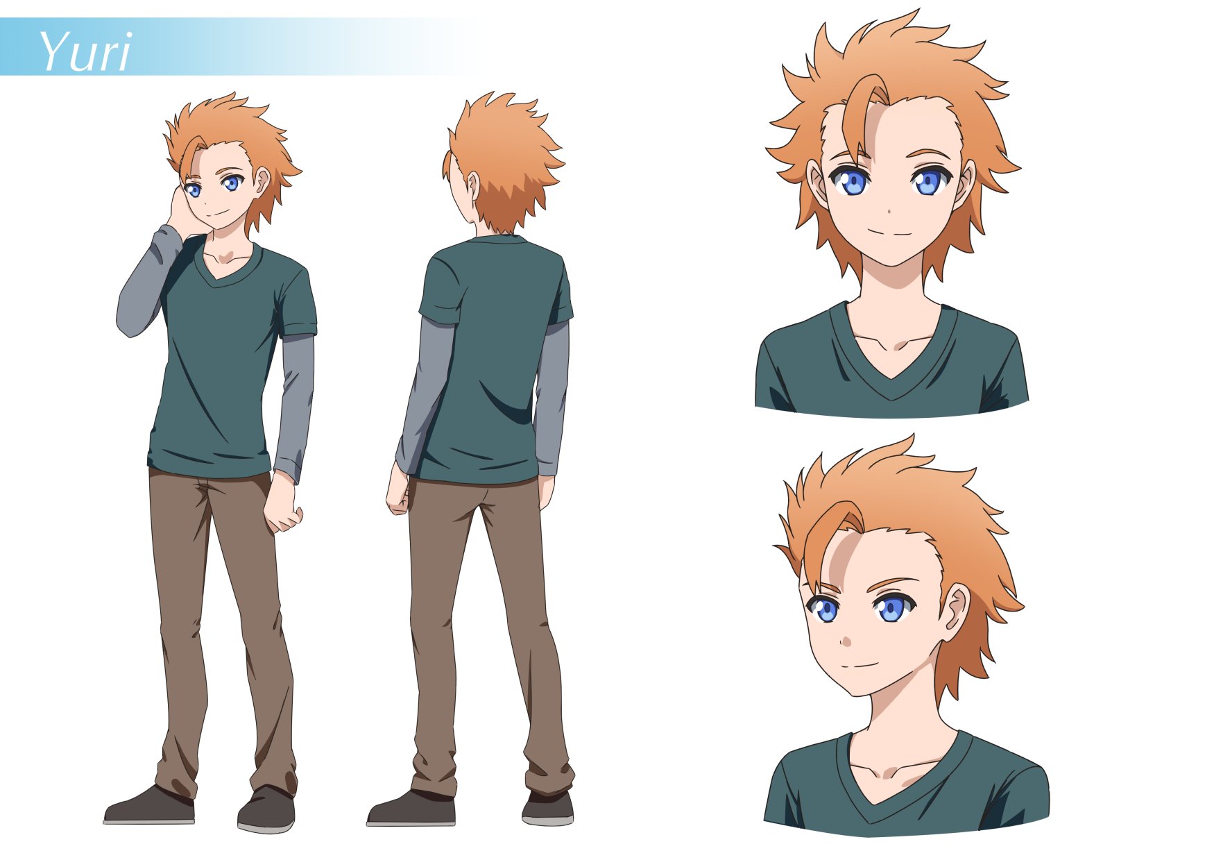 Anime Boy With Orange Hair And Blue Eyes