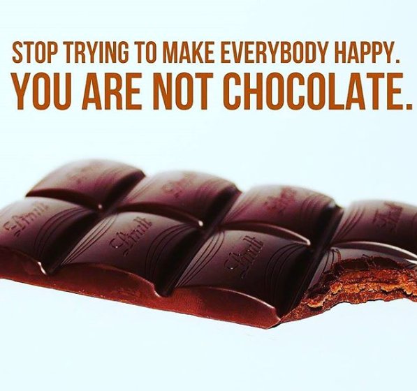 You're not chocolate, pizza, or Nutella to make everyone happy. Be kind, but do not people please because people pleasing hides the REAL YOU! ☺ 

#SaturdayMotivation #SaturdayMorning #WorldChocolateDay #TheBudOfKnowledge socialmediavilla.com