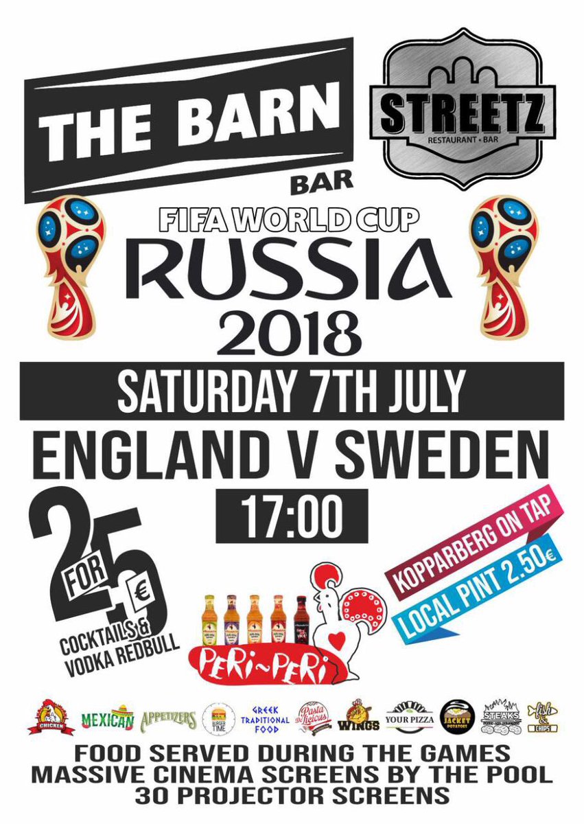 Only one place to watch the football today &amp; thats with us⚽️  🏴󠁧󠁢󠁥󠁮󠁧󠁿 

Lots of drink &amp; Food Deals 👌🏼

<a href="/TheBarn_Kavos/">The Barn Kavos</a> 🔥