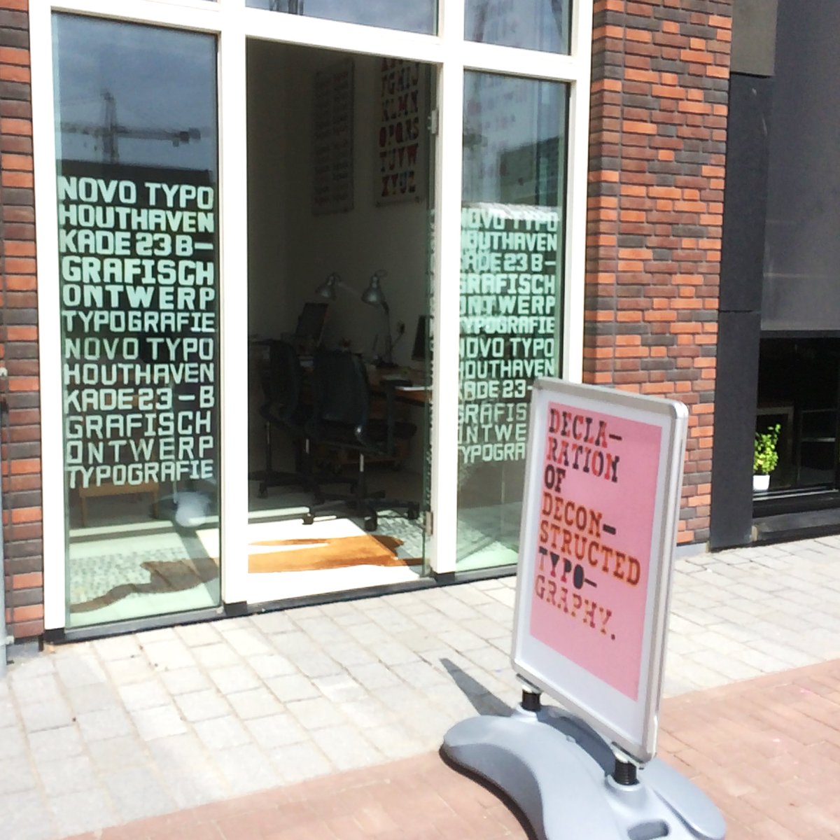 NovoTypo's tweet photo. New client? We will do anything to get your attention. Welcome to our studio in Amsterdam at the Houthavenkade! Shameless selfpromotion Part 02! Haha. #colorfonts #chromatictype #chromatictypography #coloristhenewbold #novotypo #coloristhenewitalic #bixa #bixacolor #typewood https://t.co/lN6n6cW5M2