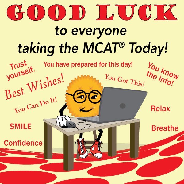 TopMCATScore's tweet photo. Wishing the best of luck to everyone taking their #MCAT today!! #MCAT2018 #premed #examkrackers https://t.co/9mlMVcHHOb