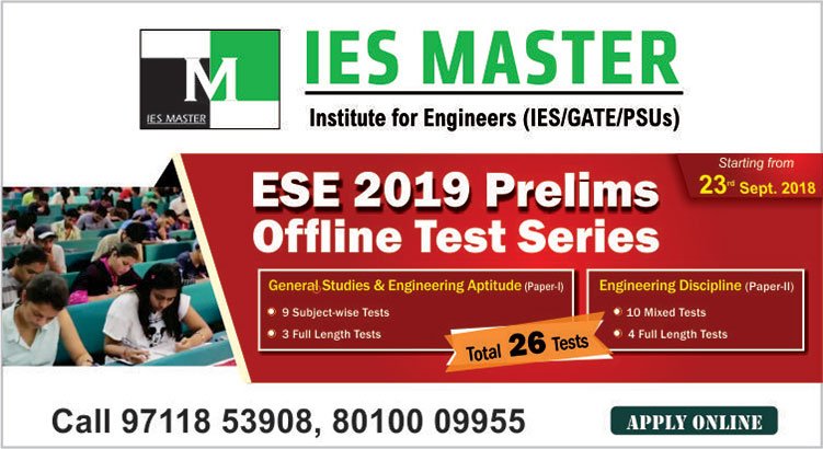 ies_master's tweet photo. ESE 2019 Prelims Offline Test Series - Apply Now - https://t.co/RjT3IXzbjN
#ESE2019 #Prelims_Offline_test_Series #Classroom_offline_test_series #GS #Engineering_Discipline
#Engineering_Aptitude #General_Studies https://t.co/r8rr5MuVHr