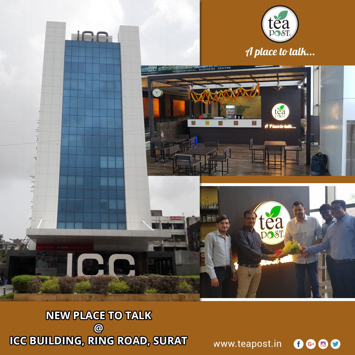 teapostofficial's tweet photo. We Are So excited to Announce that Our New Outlet Open at ICC Building, Ring Road, Surat.
#newoutlet #ICCbuilding #surat #newplacetotalk #tea #teapost #placetotalk #teaposttime https://t.co/lU3K0qfZP2