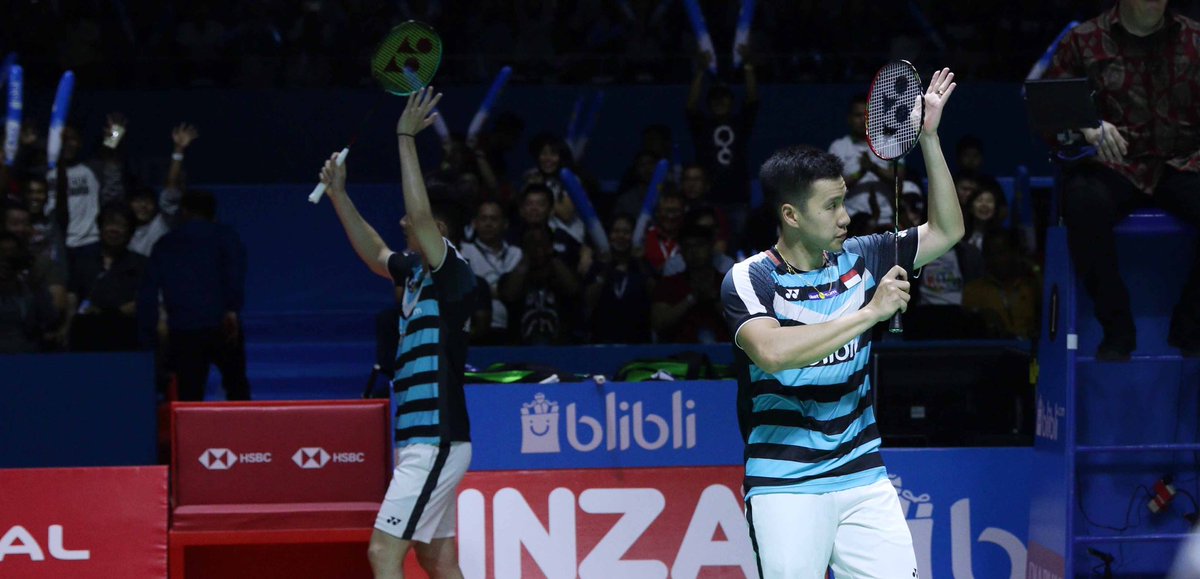 INABadminton's tweet photo. (Blibli Indonesia Open 2018) Kevin/Marcus Mantap ke Final https://t.co/ukQv9DupPy https://t.co/mpSQKYNEjZ