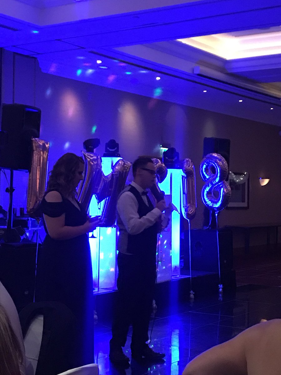 LlantwitF's tweet photo. Head boy Dylan and head girl Nia giving speeches #sixthformball https://t.co/9Ev3HMUlDv