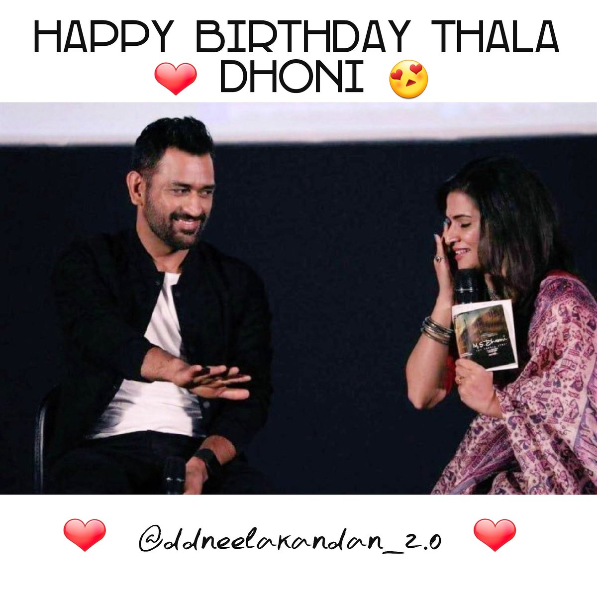 ddneelakandan's tweet photo. Wish you a many more happy birthday Thala @msdhoni ❤
Lovely fan @ddneelakandan 😍❤ @DhivyaDharshini ❤ https://t.co/f8Z0FySuJL