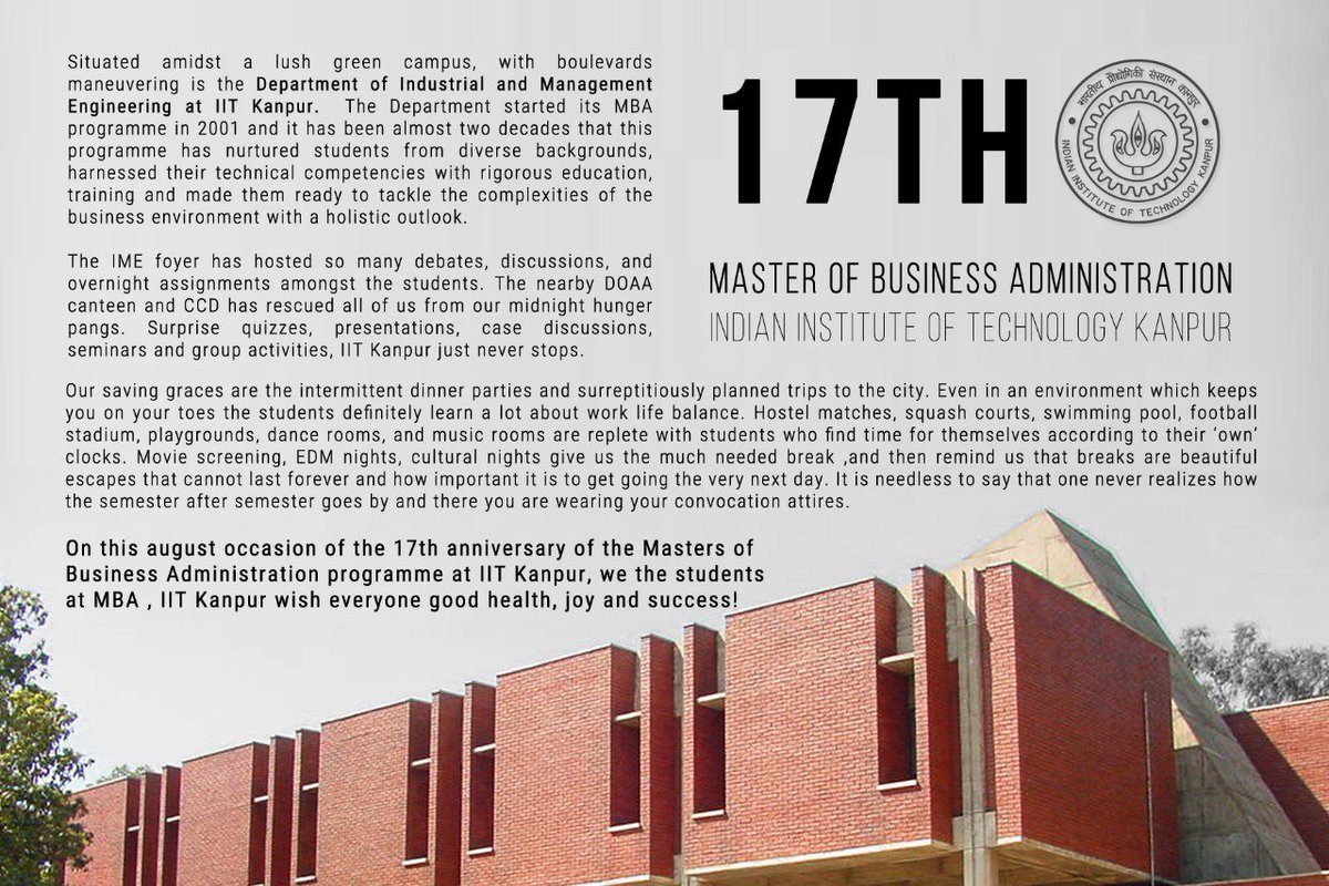 MBA@DoMS, IIT Kanpur on X: The MBA IIT Kanpur community today