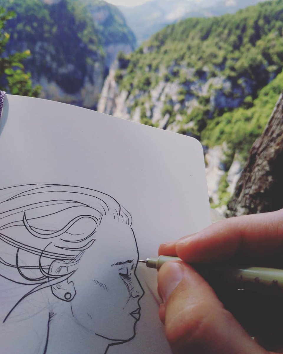DarioSuarezArt's tweet photo. A veces es necesario tomar distancia para afrontar con objetividad asuntos del día a día Un año más por tierras oscenses.
#naturaleza #boceto #sketchbook #nature #dibujo #verano2018 #felzfinde @ordesa_com #mujer #woman @ConoceArtistas @TheArtBond @TheArtistHelp https://t.co/vSCEY9jiU7