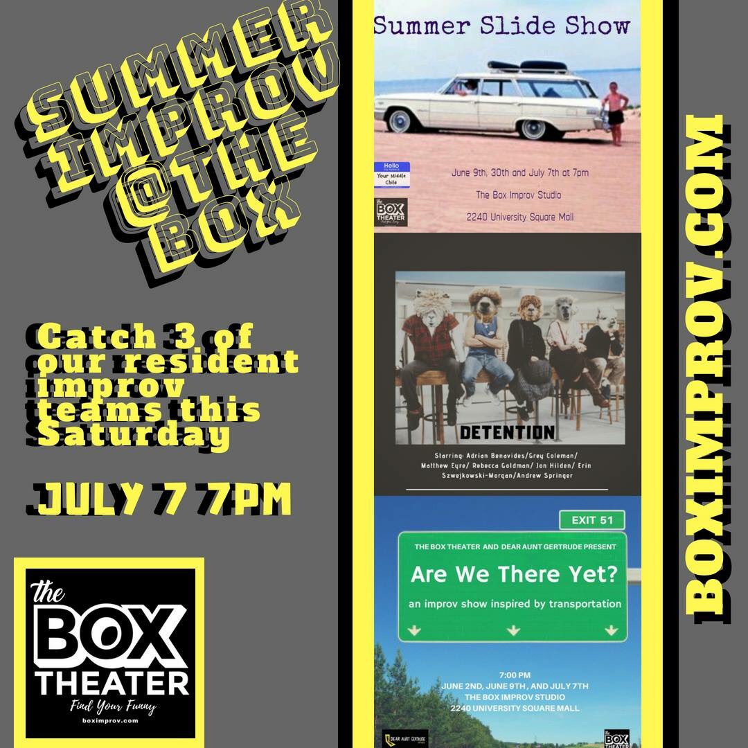 #Tampa #tonight 7pm <a href="/BoxImprov/">The Box Theater</a> w/ us &amp; <a href="/AlpacaSuitcase1/">Alpaca Suitcase</a> &amp; <a href="/GertrudeImprov/">Dear Aunt Gertrude</a> #improv #show #comedy #thingstodo #datenight #musical #shortform #longform