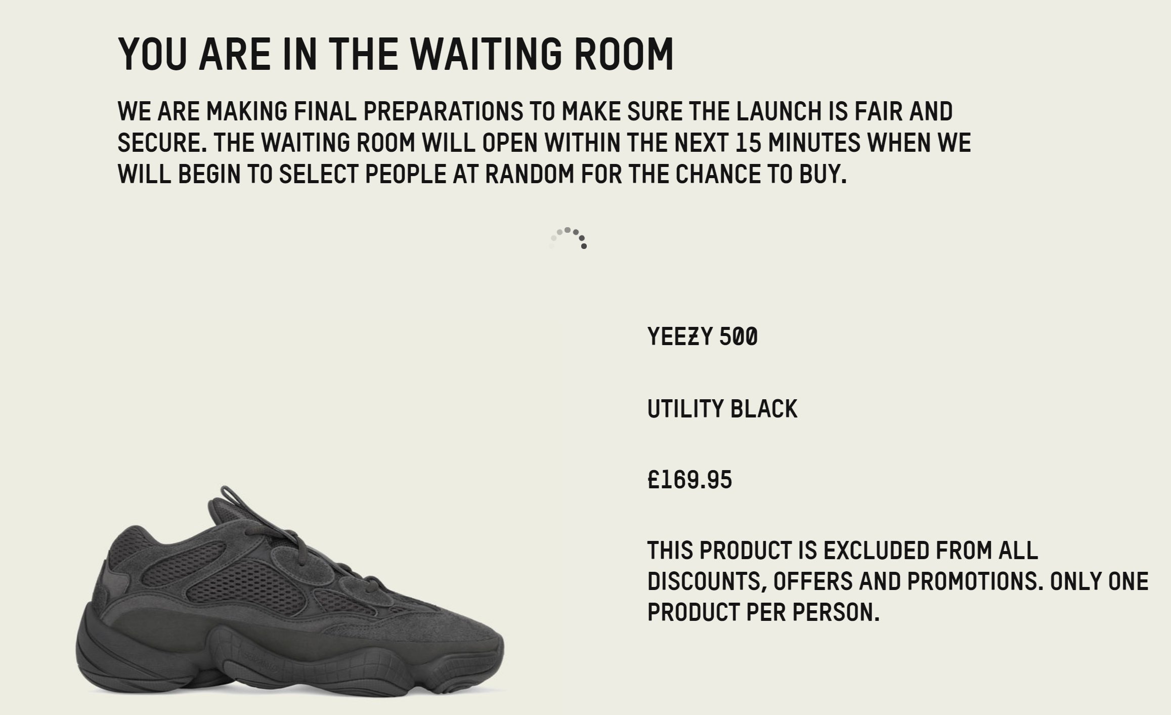 How long does cheap adidas waiting room take