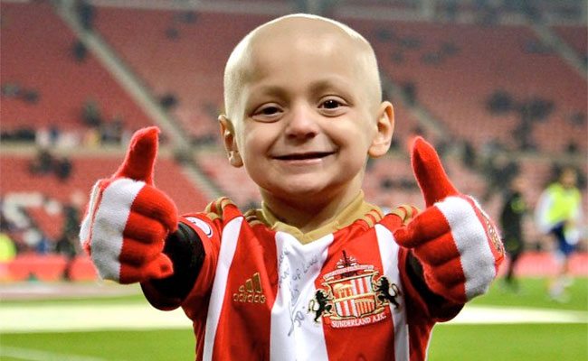 Awaydays23's tweet photo. On the day that England could progress to the World Cup Semi Final we remember Bradley Lowery who passed away a year ago today  #DoitforBradley #WinforBradley https://t.co/Cd7MjNGczB