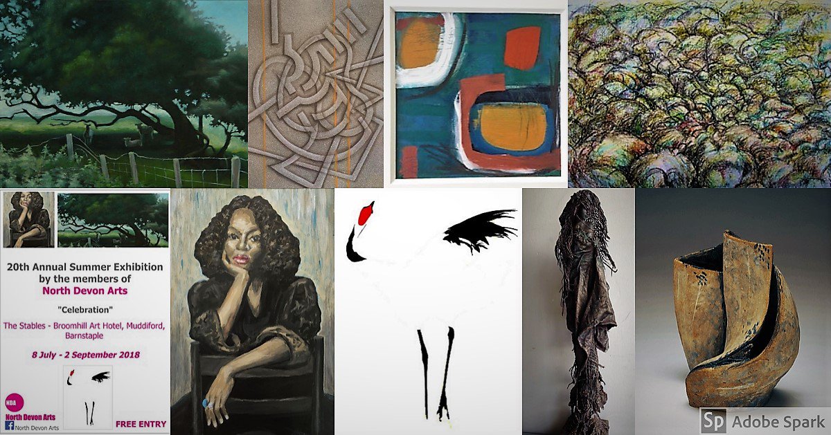 “Celebration" NDA’s 20th anniversary exhibition opens @broomhillart this Mon 9th July. Have a glass of wine on us &amp; meet the artists at our Private View tomorrow, Sun 8th July 2-4pm! bit.ly/NDACelebration
#artexhibition #artists #northdevon #barnstaple #sculpture #privateview