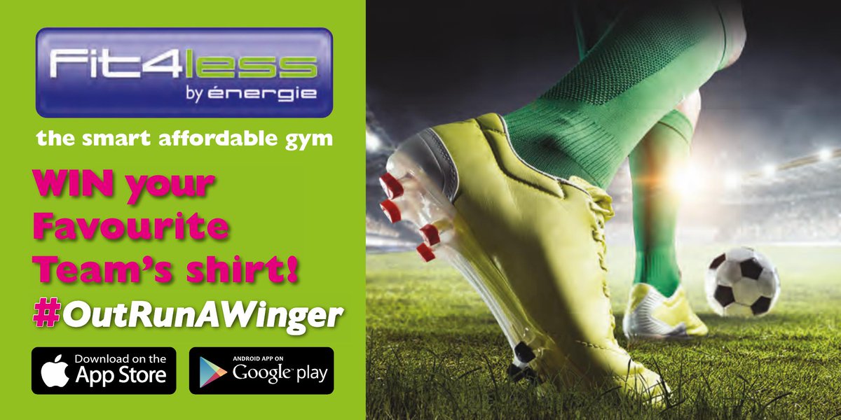 Can you out run a Winger? Complete 5K this week as part of our #WorldCup App Challenge for a chance to win the Golden Boot prize! Find out more in the ‘Challenge’ section of our FREE énergie Fitness App or visit energiefitness.news/world-cup #Fit4less #OutRunAWinger