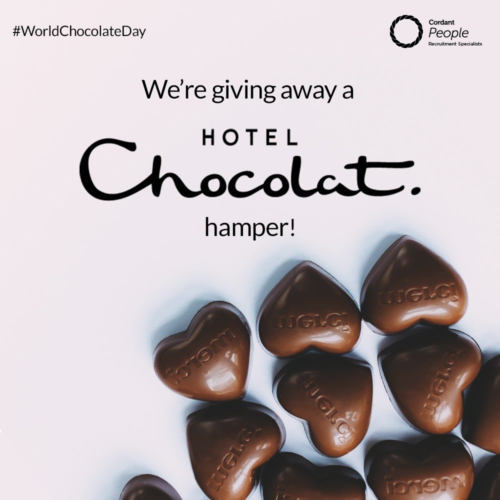 UKRecruitmentCo's tweet photo. We're celebrating #WorldChocolateDay 🍫 this Saturday by giving away a @HotelChocolat Hamper! Give us a follow, like and share for your chance to #Win. Competition terms can be found here: https://t.co/vSTVk4EsBQ https://t.co/mhDFqdmKC6