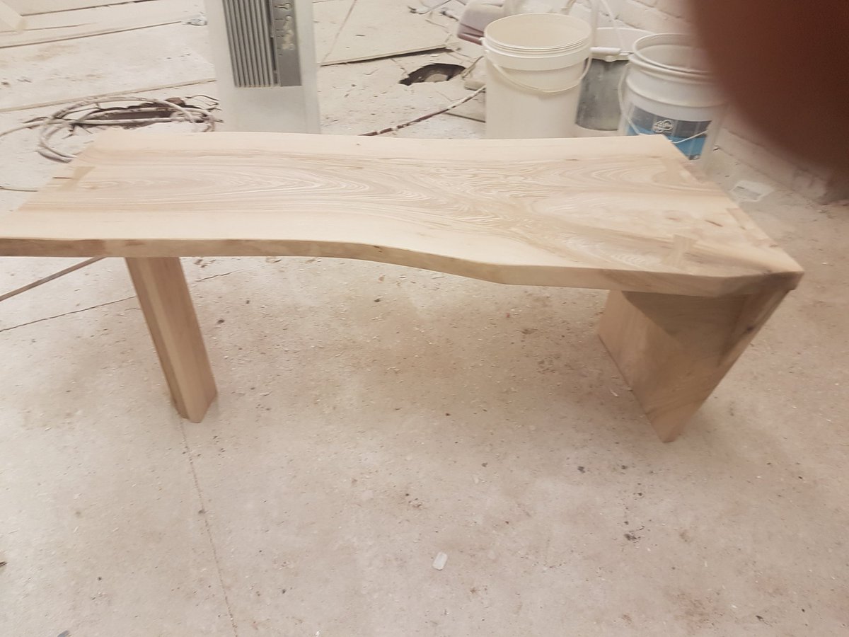 renshawjoinery's tweet photo. A little coffee table out of a couple of waney edge english ash boards. Still needs a finish on it https://t.co/vrDl0fh73D