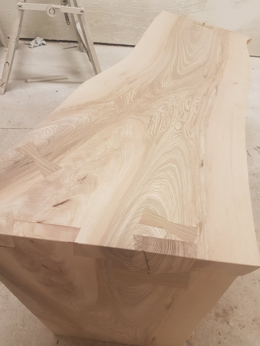 renshawjoinery's tweet photo. A little coffee table out of a couple of waney edge english ash boards. Still needs a finish on it https://t.co/vrDl0fh73D