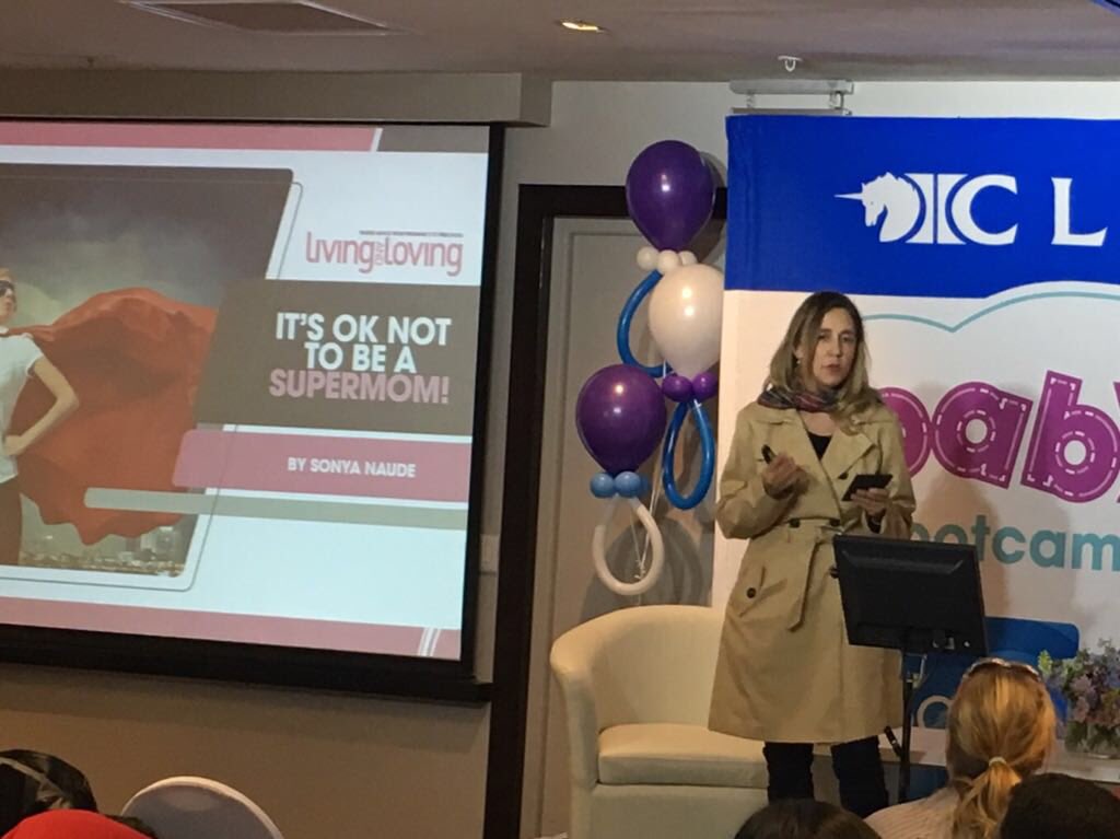Clicks_SA's tweet photo. Sonya Naude, editor of Living and Loving, reassures us itβs okay not to be a supermom! #BabyClubBootCamp https://t.co/z0UkTXQbMT