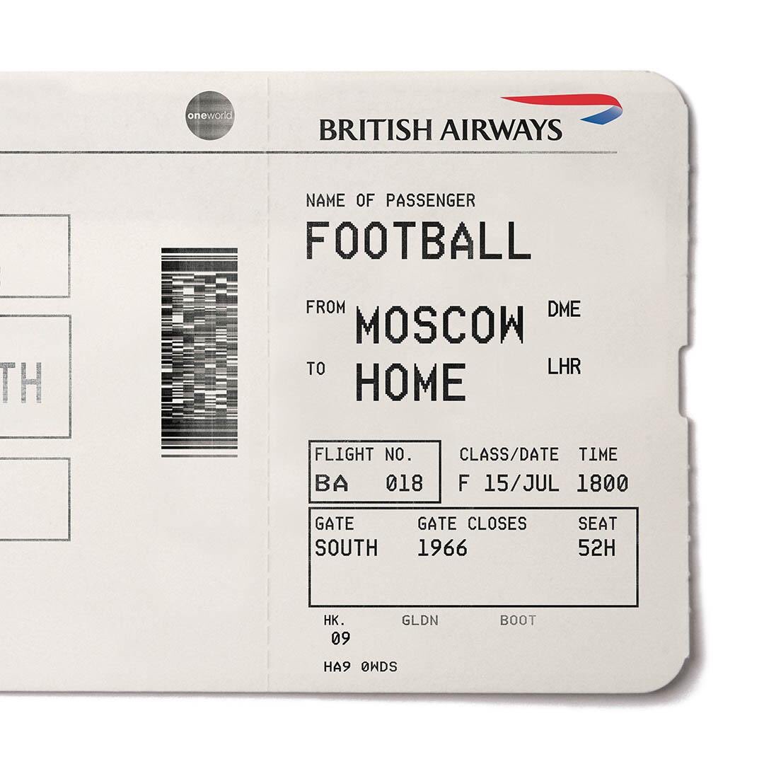 .<a href="/British_Airways/">British Airways</a> writes a ticket home for 'Football' in advance of the quarter final via <a href="/TheDrum/">The Drum</a> -> bit.ly/2ubvsQY <- #ClientWork from <a href="/OgilvyUK/">Ogilvy UK</a>