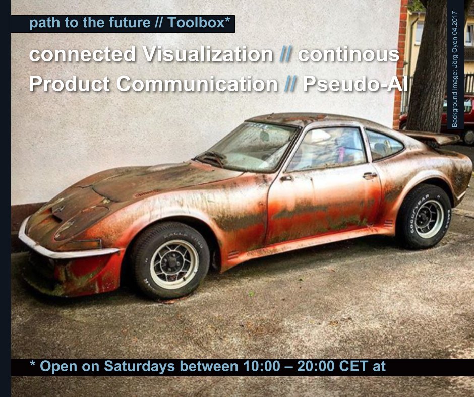 FoggyMan7's tweet image. RT @publishing: path to the future // Toolbox * connected Visualization // continous Product Communication // Pseudo-AI * Open on Saturdays between 10:00 – 20:00 CET at oyen.de

thx2  @dataviz_catalog @ConLifecycle @oliviasolon 

#datavi…