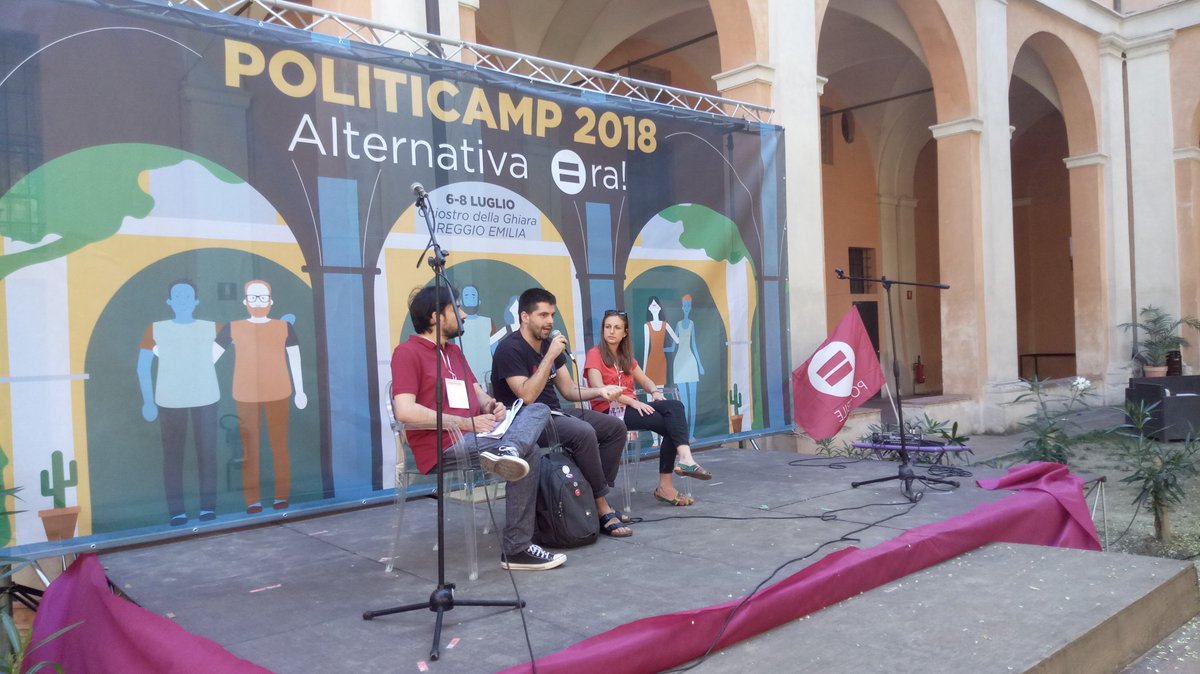 PossibileIt's tweet photo. Al #Politicamp2018 presentiamo la campagna @giustapaga e la proposta di legge sulla #gigeconomy con @yes_political. A fare il punto sull'economia delle app e dei fattorini è con noi a #ReggioEmilia Francesco di Riders Union Bologna. #riders #ridersunion #lavoro #GiustaPaga https://t.co/RngktO6hr4