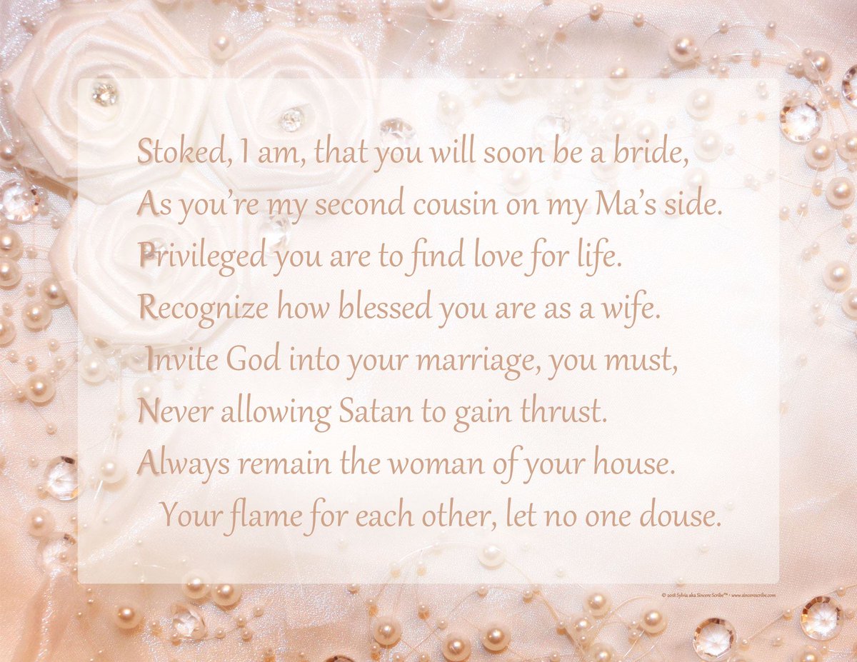 Sylvia A K A Sincere Scribe Check Out My Latest Bridal Shower Name Acrostic Poem Using The Letters Of My Cousin S First Name Saprina Poetry Custompoem Poem Occasionpoem Bridalshower Wedding Namepoem Acrosticpoem
