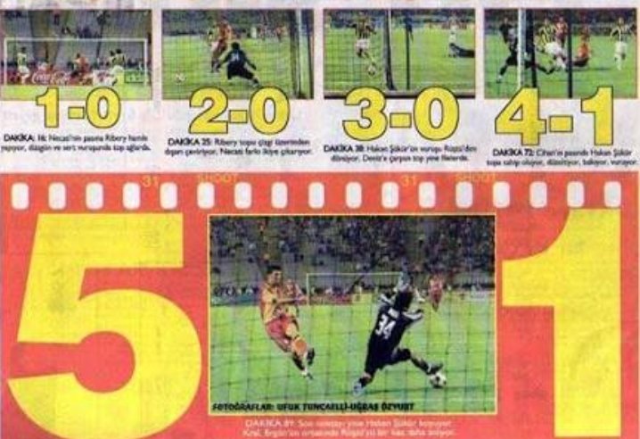 Galatasaray'dan Tarihi Galibiyet ! 
Türye Kupası Finalinde Fenerbahçe İle Karşılaşan Galatasaray Beklenmedik Bir Galibiyet 5-1'lik Skorla Sahadan Ayrıldı ! (11.05.2005)
