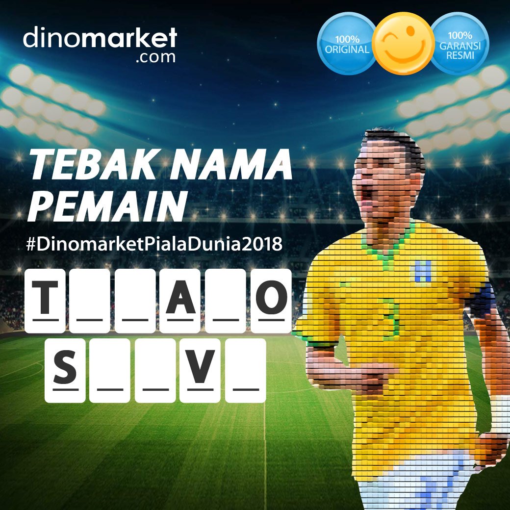 Ayo ikutan kuisnya.  Dapatkan 1 HP Nokia 106. Cara bermain:
1. Retweet Poster kuis
2. Tulis jawaban dengan melengkapi nama pemain bola 
3. Jawab GAK Perlu mention Dinomarket
4. Sertakan hastag #DinomarketPialaDunia2018
5. Periode 7 - 8 juli 2018 #kuisberhadiah cc : <a href="/infokuiz/">IKZ</a>