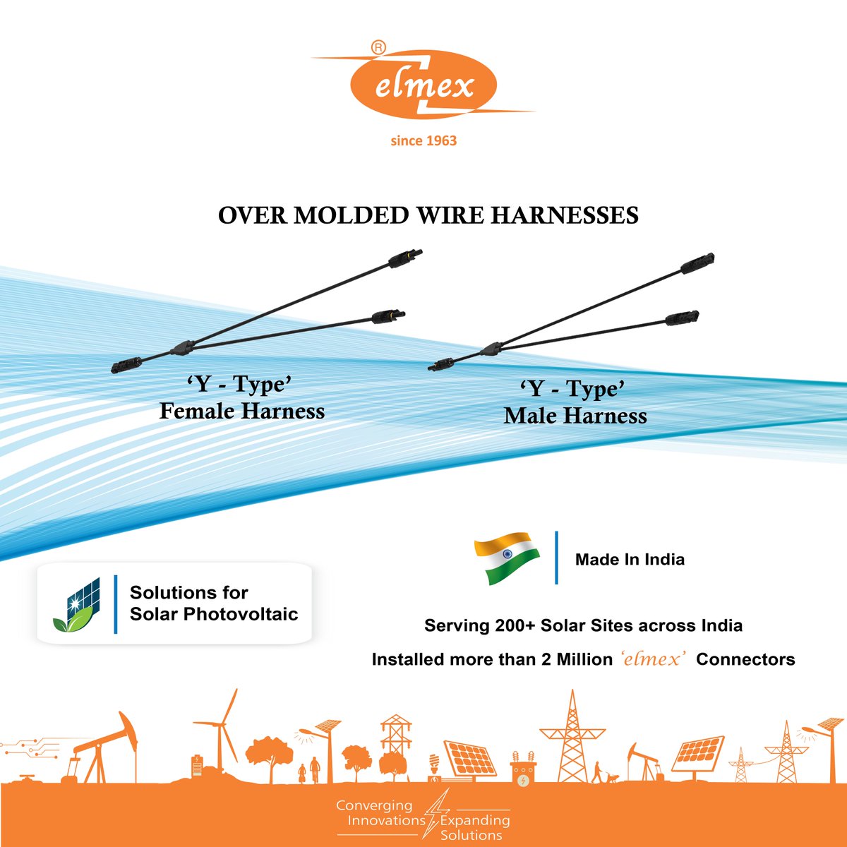 'elmex' has developed 'Y – Type' over molded cable harness solution suitable for multiple inputs and output connections. #y-type connectors #cableharness ...