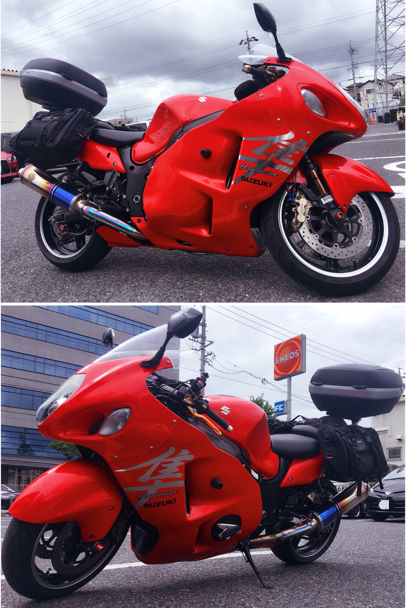 隼loverかず Gsx1300 隼 隼ツアラー仕様 E 北海道遠征用に納期待ちした キャリア付けてラフ ロードの サイドバッグとgivi箱付けた スペア外装の赤と紫 金 瑠璃色モンキーで使い回したいから 箱は黒のまま 普段は積載無い方がいい 隼loverかず Gsx1300 隼 隼ツアラー仕様 E 北海道遠征用に納期待ちした キャリア付けてラフ ロードの サイドバッグとgivi箱付けた スペア外装の赤と紫 金 瑠璃色モンキーで使い回したいから 箱は黒のまま 普段は積載無い方がいい
