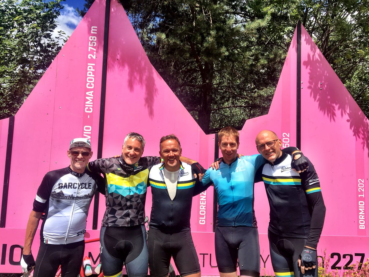 Davidntaylor's tweet photo. The Stelvio crew back at ground level @ClubPeloton @velo_citymag @nickhanmer @smithgrant @3fox #stelvio #cycling #mountains @Matt17Slade https://t.co/BgdDhYaQUX
