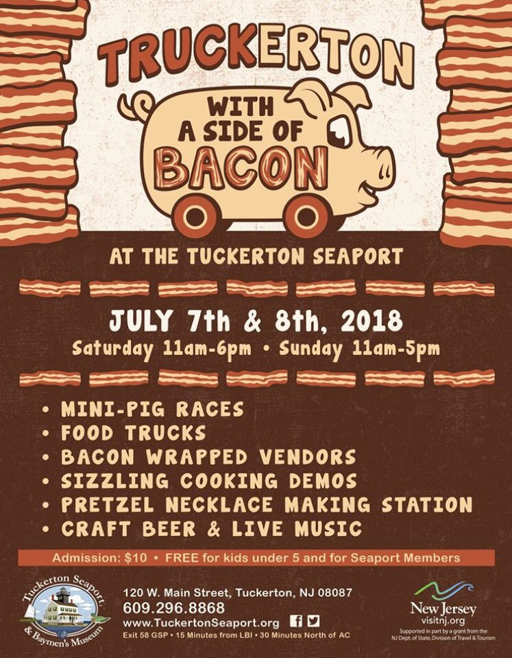 Mini Pig Races!!!! And food trucks, bacon wrapped vendors, and lots of family fun at the Tuckerton Seaport. We will bring the Ice Cold,  Gourmet Soda Pop!! Saturday 11-6, Sunday 11-5. #piratepetessoda #jollyrogerrootbeer #cannonballcream