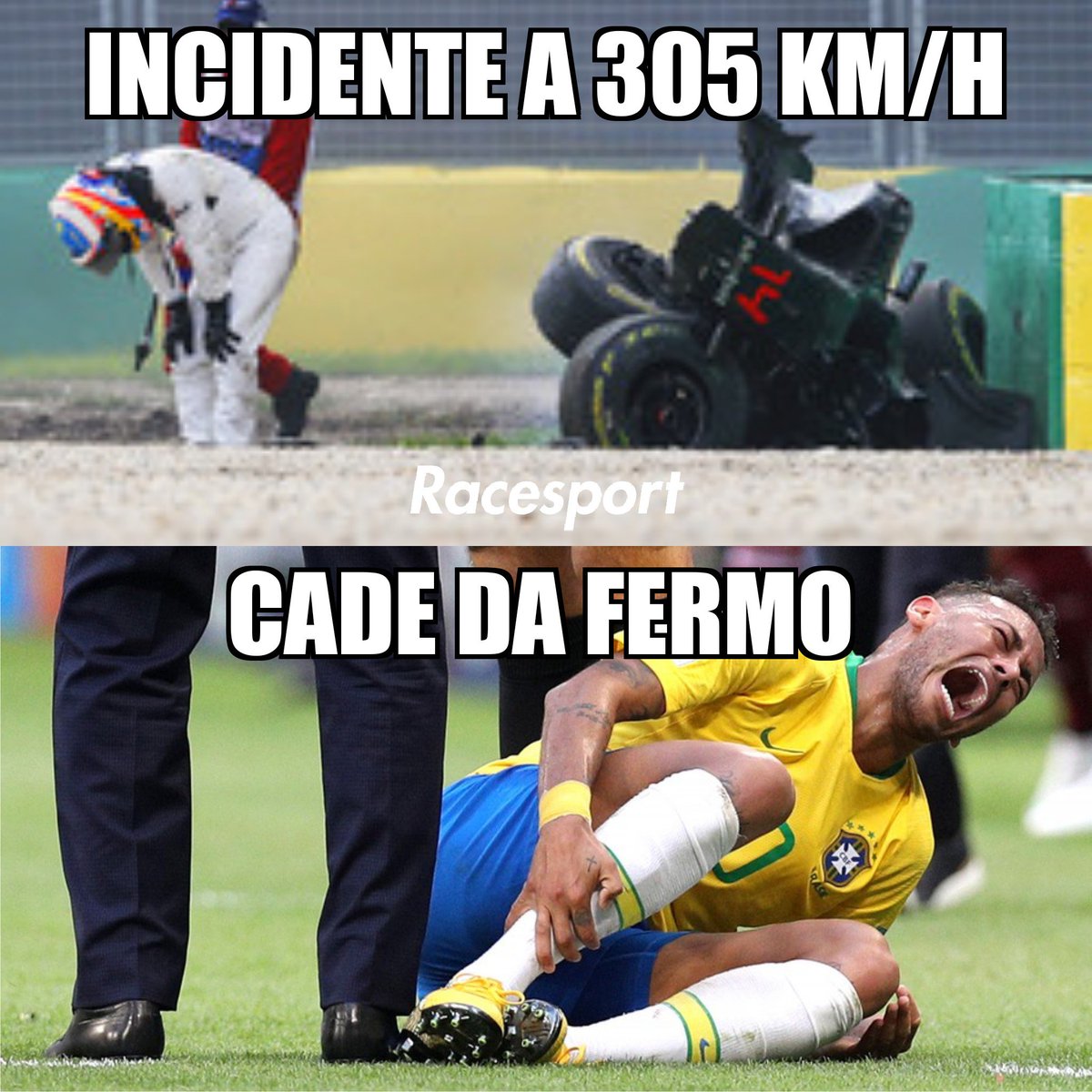 RacesportIT's tweet photo. Trova le differenze.

#Formula1 #f1 #Wolrdcup #Brazil #Brasile #Neymar #Alonso #FernandoAlonso #GPGranBretagna #BritishGp #AustralianGP #racesportofficial #racesport #SkyMotori #MaiDireMondiali #MondialiMediaset https://t.co/lDXcvd04QV
