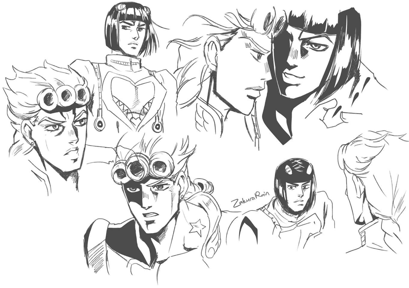 Zakurarain 游戲王描き中 Dammit Why Is This So Fun To Draw Drew These While Looking At The Anime Scene D Digital Sketch Jojo Jjba Jojosbizarreadventure Jojokimyounabouken Bruno Giorno Jonathan Drawingdaily