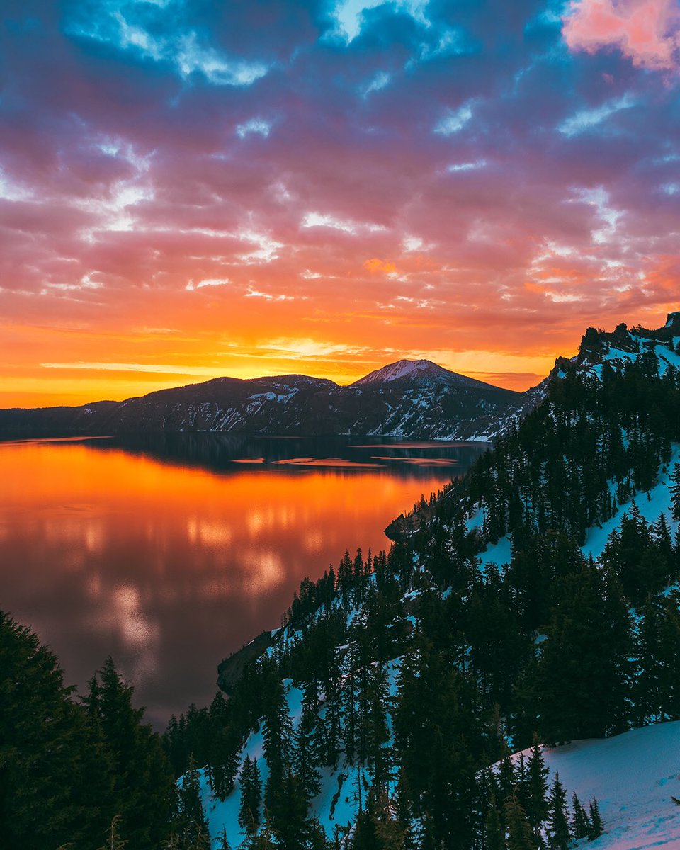 Back posting again, here is a killer sunrise from Crater Lake, Oregon.