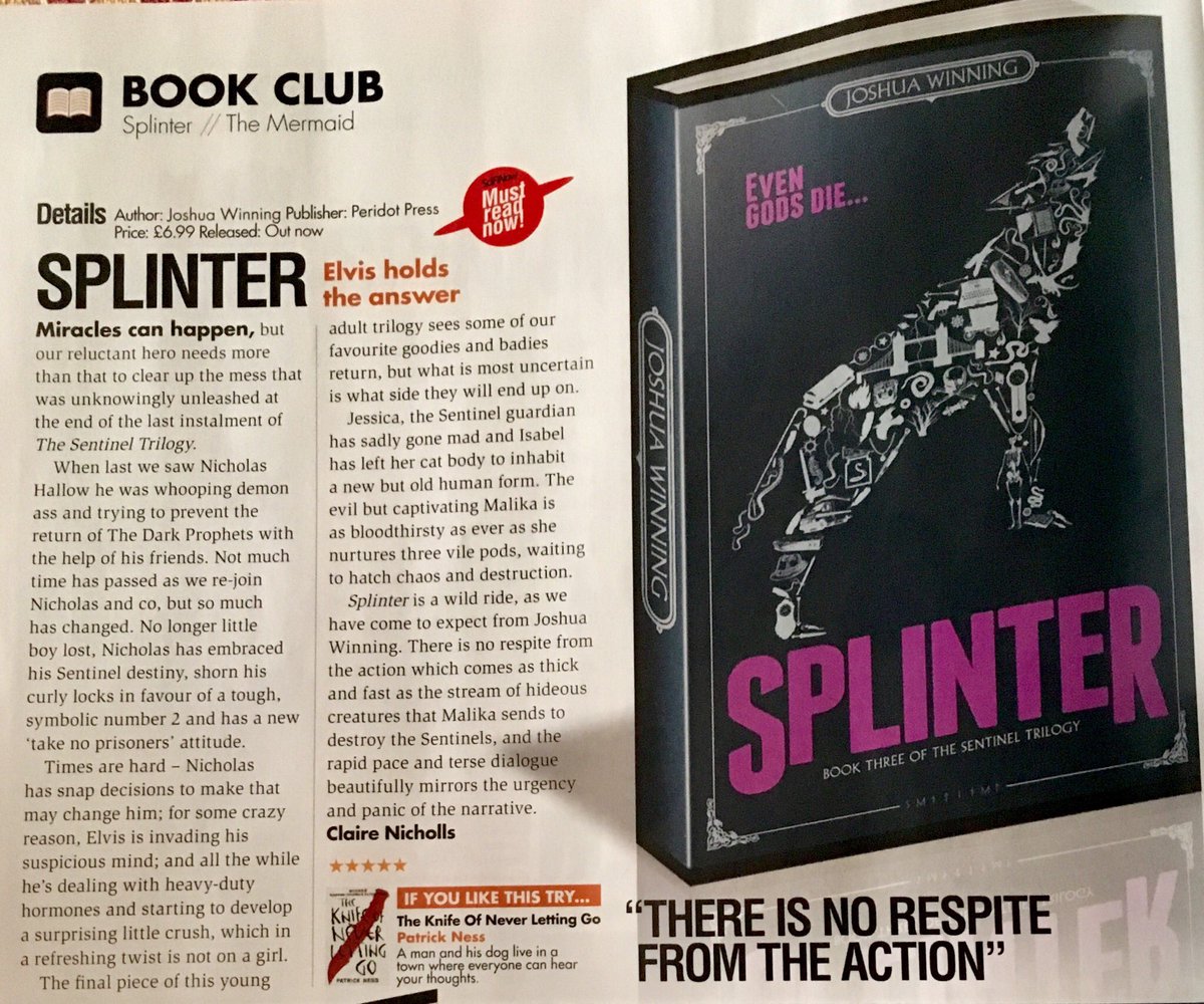 JoshWinning's tweet photo. Slightly beside myself over this review of Splinter in @SciFiNow. The first one Iβve seen β and itβs a corker. Thank you so much! #sentineltrilogy https://t.co/8n3BKNG48D