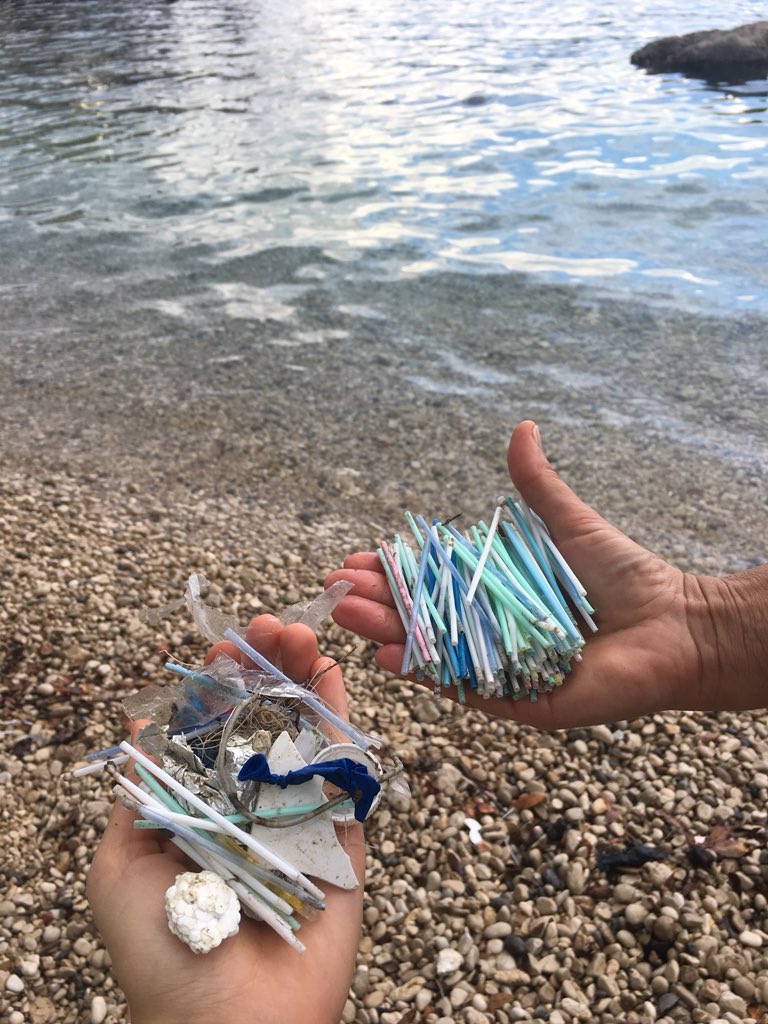 I’ve been coming to this beach since I was little. So devastating to see so much #singleuseplastic along the shore. Our @2minbeachclean consisted primarily of #plastic cotton buds. Do what you can to say no to #pointlessplastic. This is where it ends up 🌊 #StopThePlasticTide