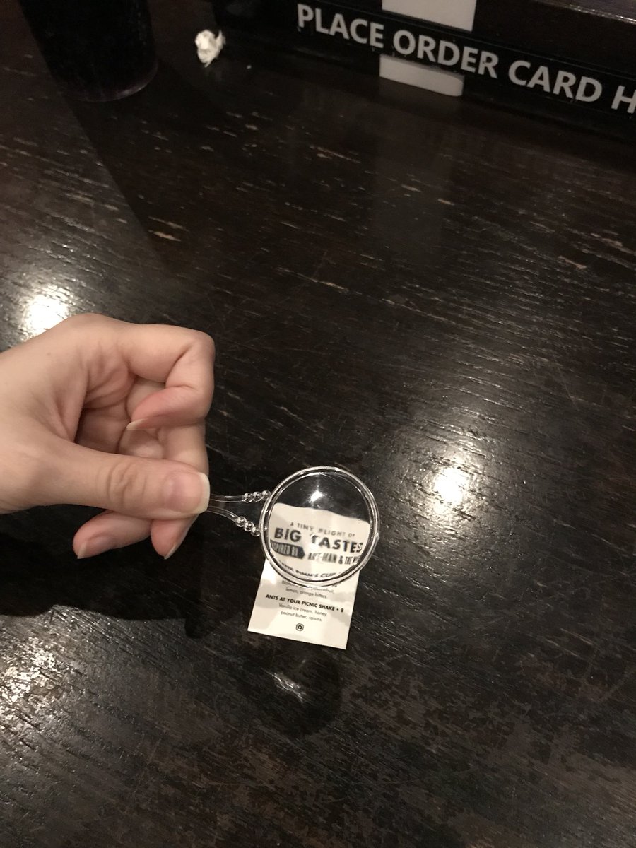 Stimpy3D's tweet image. The special menu for Ant Man and Wasp at @drafthouse