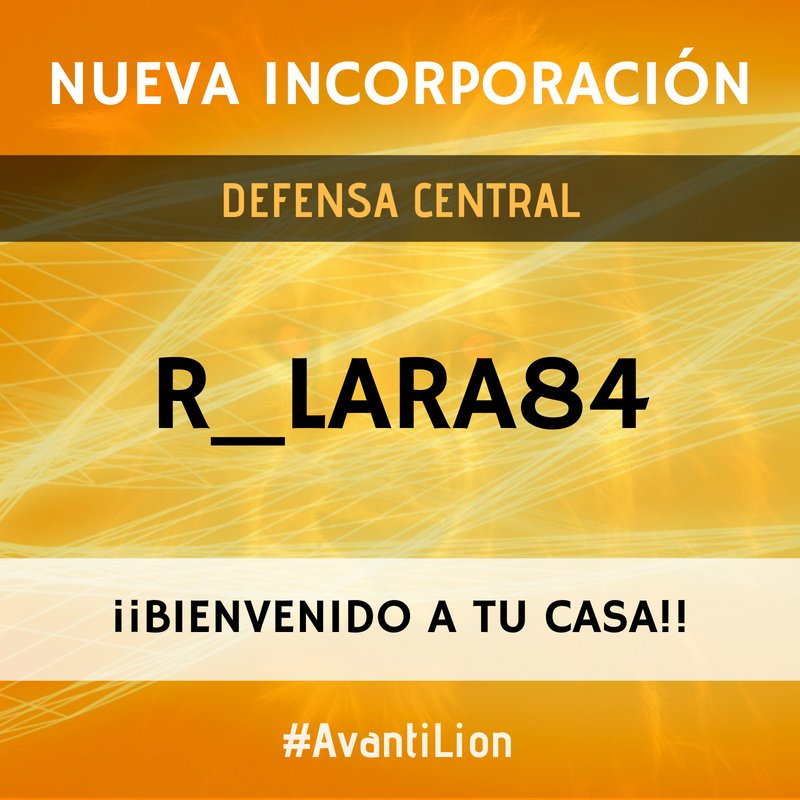 📢Nueva Incorporación📢

Tenemos el placer de anunciar nuestro tercer fichaje, DFC 🔝 que vuelve a la que fue su casa, para hacernos más fuertes.

Bienvenido @RamonLaraMarti4!!

#AvantiLion 🦁⚽🎮
