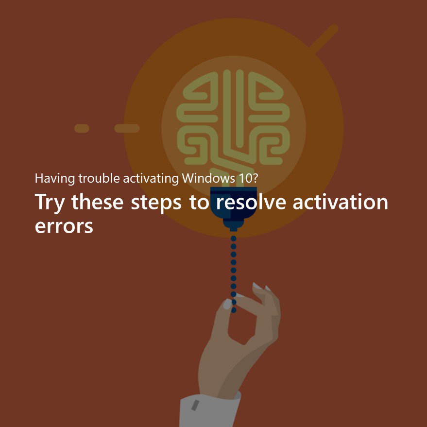 MicrosoftHelps's tweet image. Having trouble activating Windows 10? Try these steps: msft.social/qotiuO